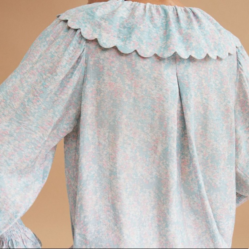 Boho Floral Flounce-collared - NWT H&M Long DRESS ties turquoise/pink - Picture 11 of 16